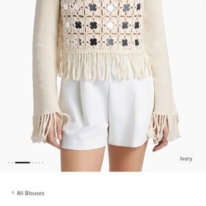 Elegant Ivory High Waist Women's Shorts